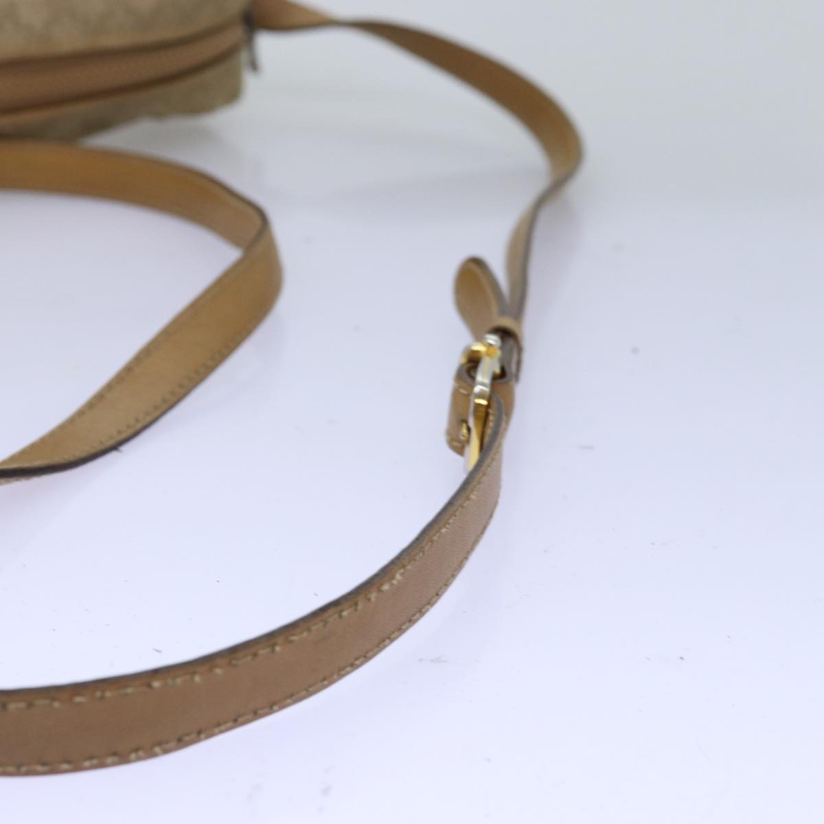 CELINE Macadam Canvas Shoulder Bag Beige Auth 76085