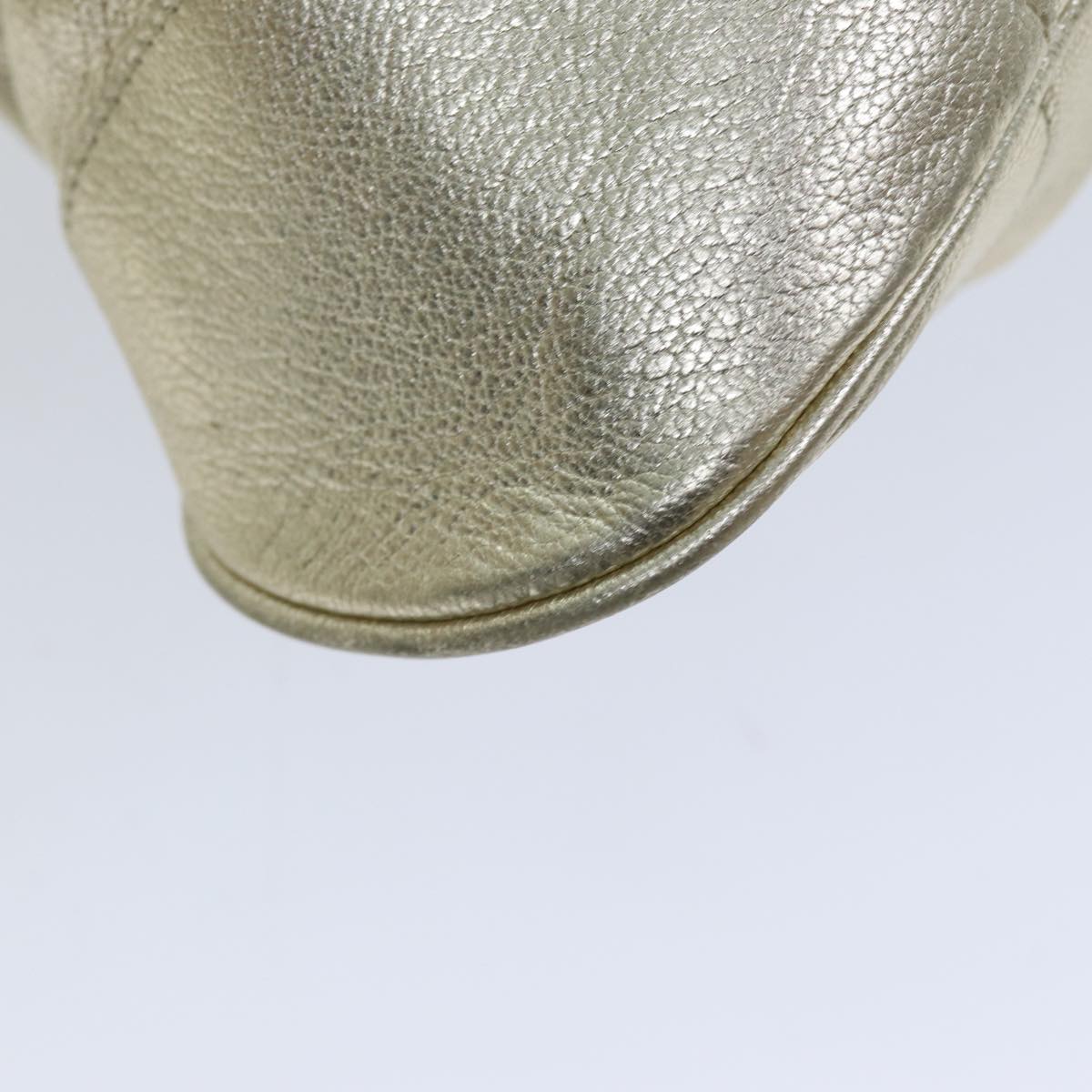 Salvatore Ferragamo Gancini Hand Bag Leather Gold Auth 76148