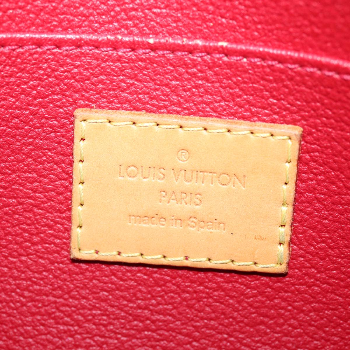 LOUIS VUITTON Vernis Rayure Pochette Cosmetic Pomme D'amour M91721 LV Auth 76184