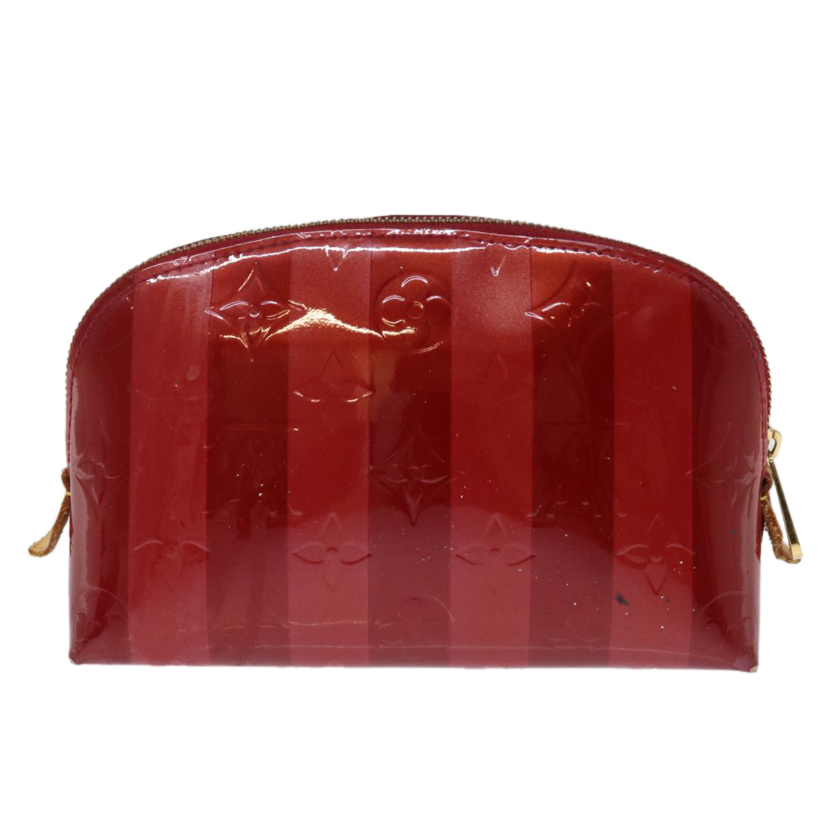 LOUIS VUITTON Vernis Rayure Pochette Cosmetic Pomme D'amour M91721 LV Auth 76184