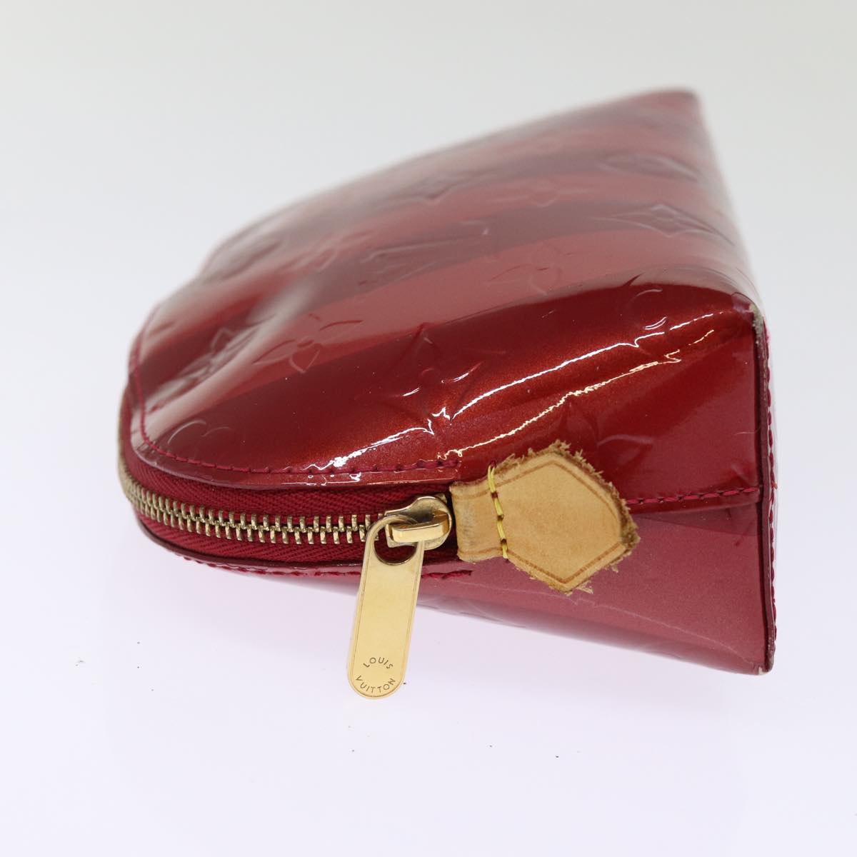 LOUIS VUITTON Vernis Rayure Pochette Cosmetic Pomme D'amour M91721 LV Auth 76184