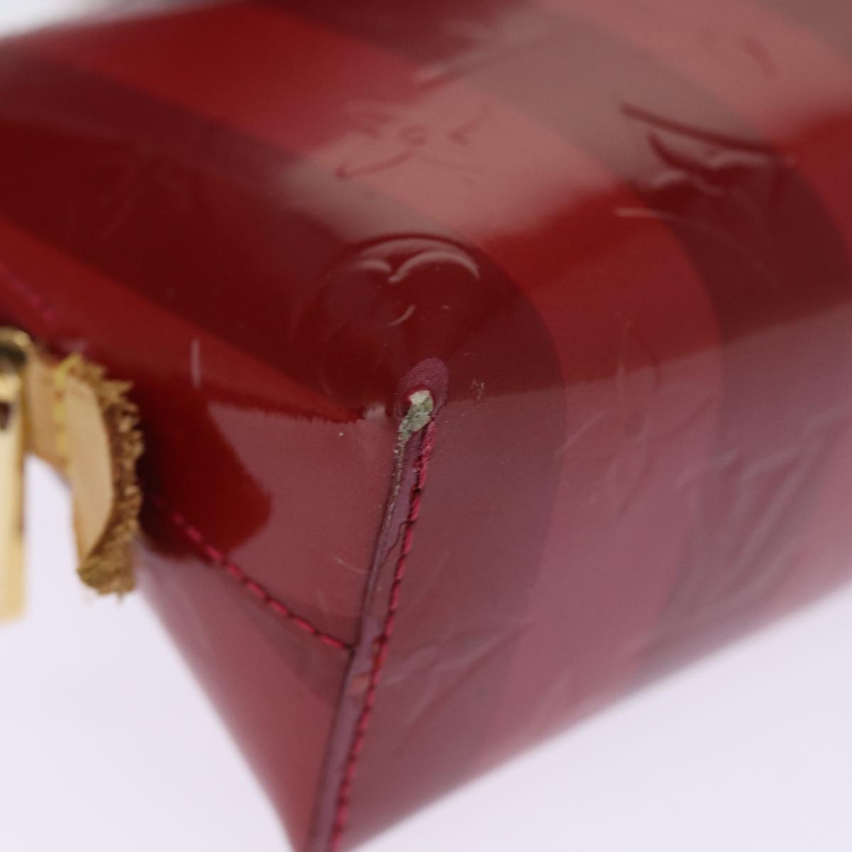 LOUIS VUITTON Vernis Rayure Pochette Cosmetic Pomme D'amour M91721 LV Auth 76184