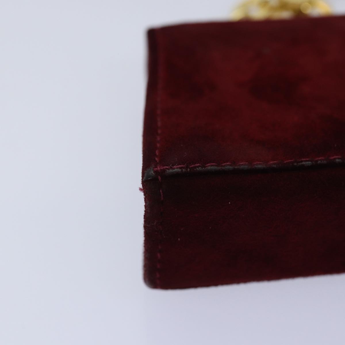 Salvatore Ferragamo Chain Shoulder Bag Suede Red Auth 76383