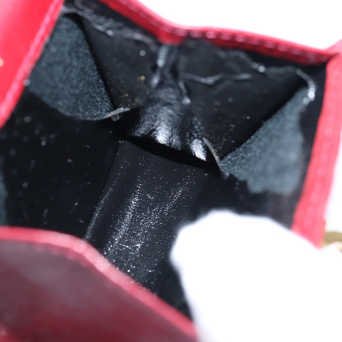 Salvatore Ferragamo Chain Shoulder Bag Suede Red Auth 76383