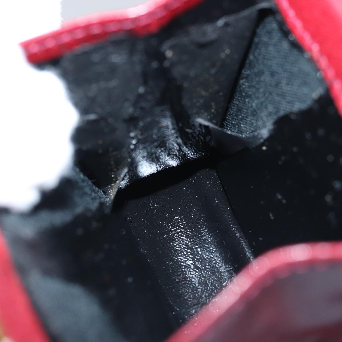 Salvatore Ferragamo Chain Shoulder Bag Suede Red Auth 76383