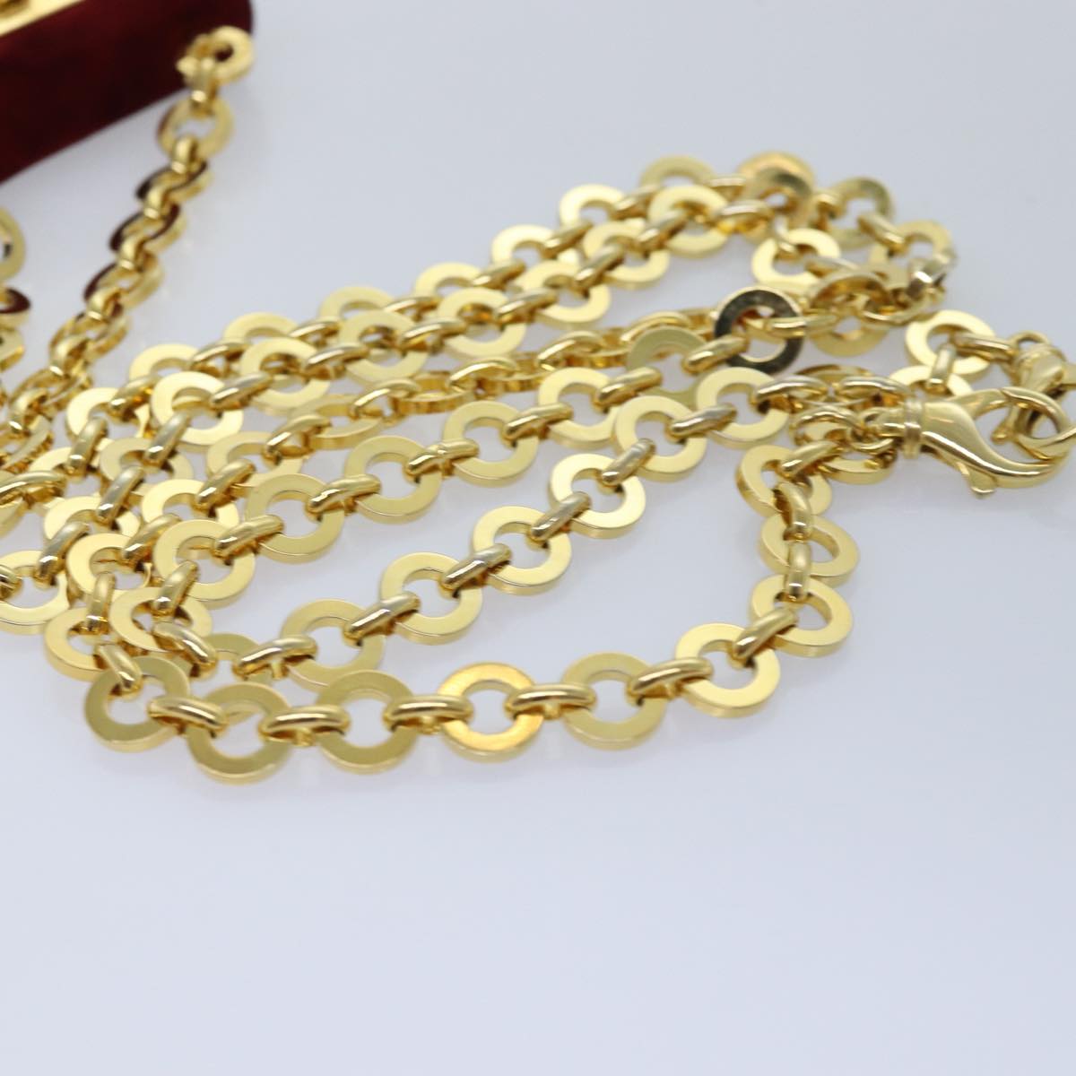 Salvatore Ferragamo Chain Shoulder Bag Suede Red Auth 76383