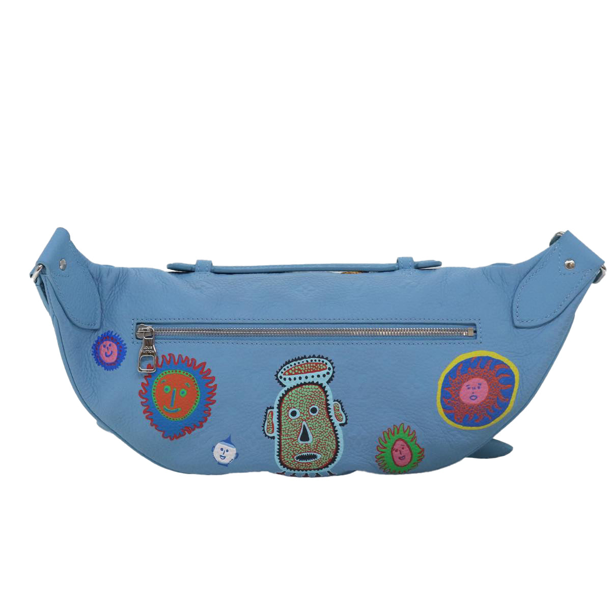 LOUIS VUITTON Taurillon Monogram Maxi Bum Bag bag Light Blue M21715 Auth 76433SM