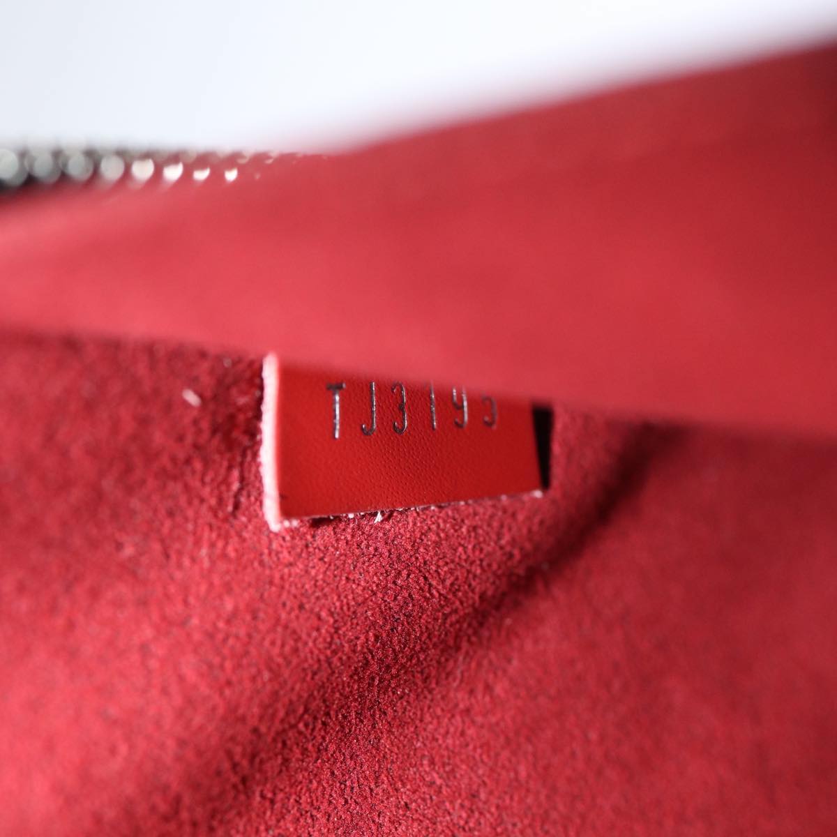 LOUIS VUITTON Epi Pochette Jules PM Clutch Bag Red Car Mine LV Auth 76821V