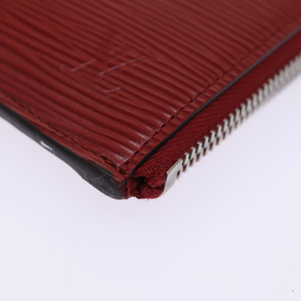 LOUIS VUITTON Epi Pochette Jules PM Clutch Bag Red Car Mine LV Auth 76821V