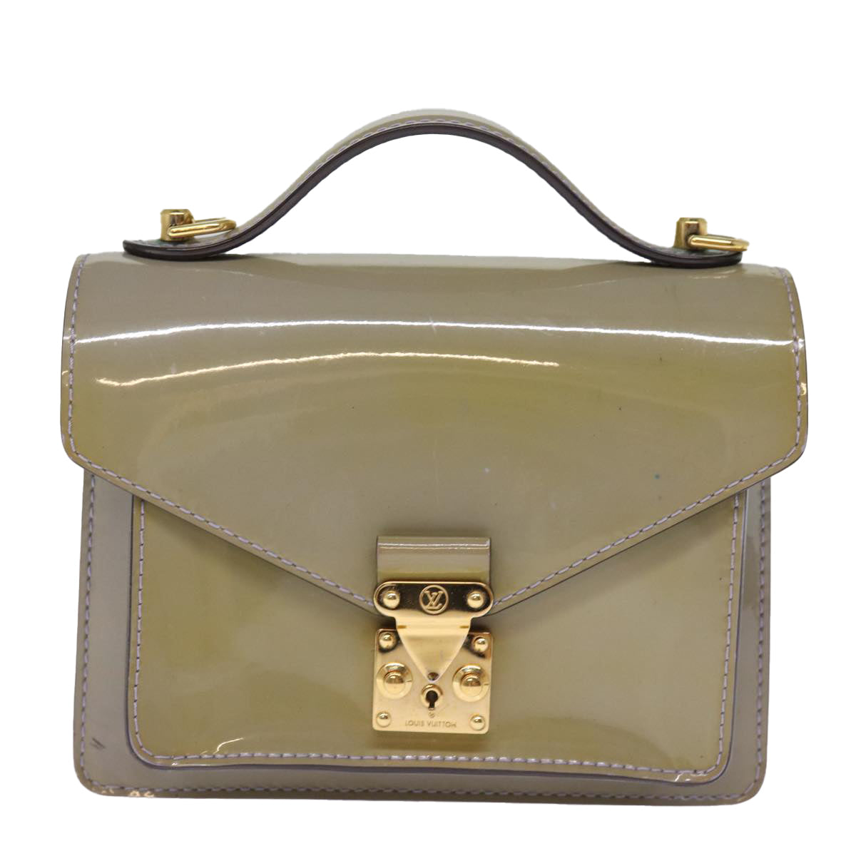 LOUIS VUITTON Monogram Vernis Monceau BB Hand Bag 2way Lila LV Auth 76912