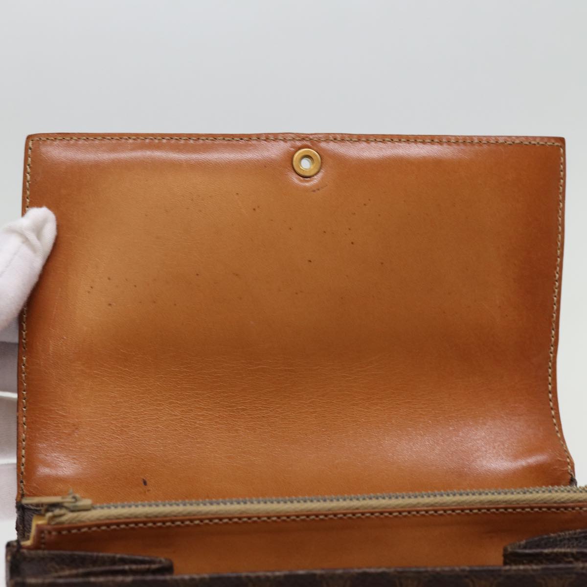 CELINE Macadam Canvas Shoulder Bag PVC Leather Brown Auth 77199