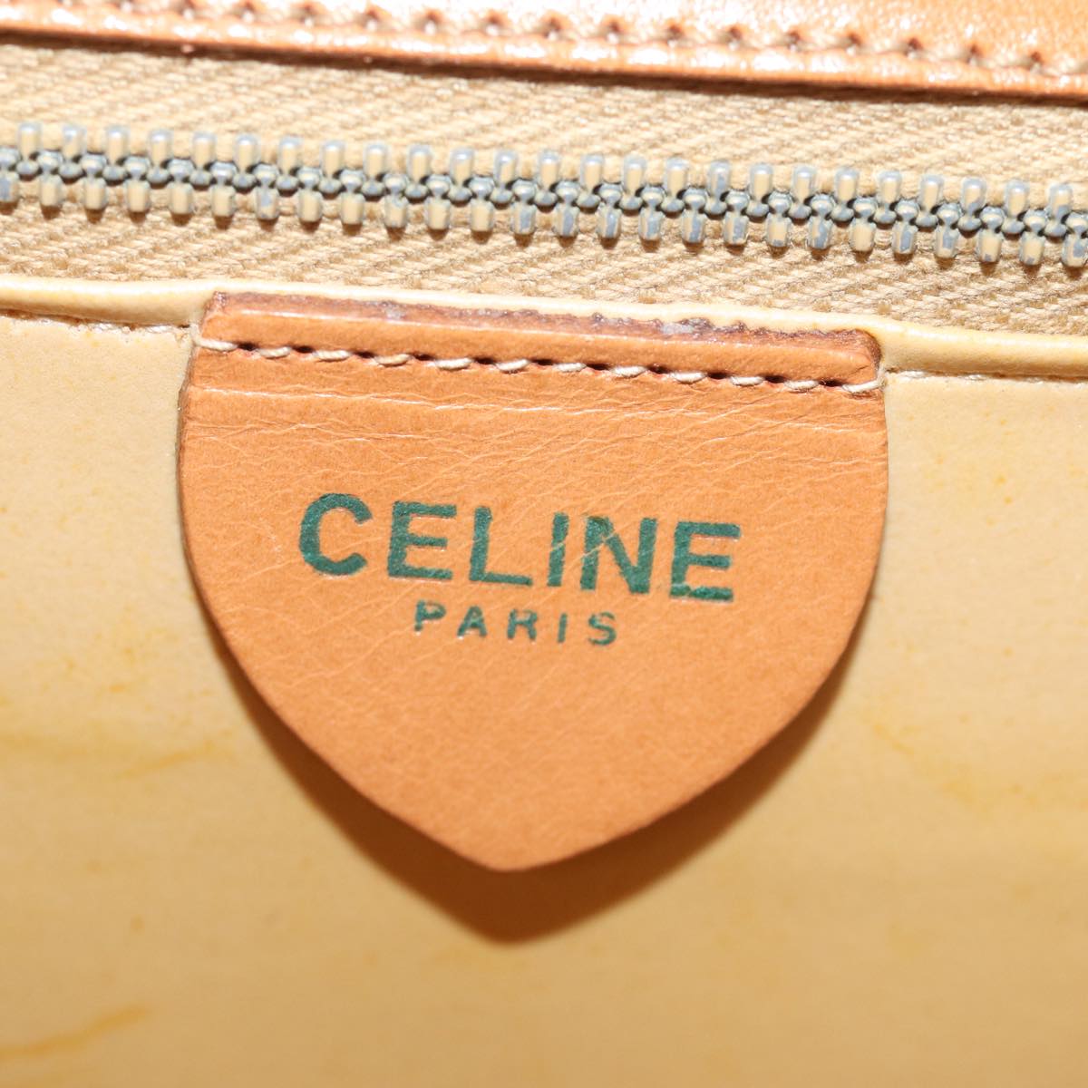 CELINE Macadam Canvas Shoulder Bag PVC Leather Brown Auth 77199