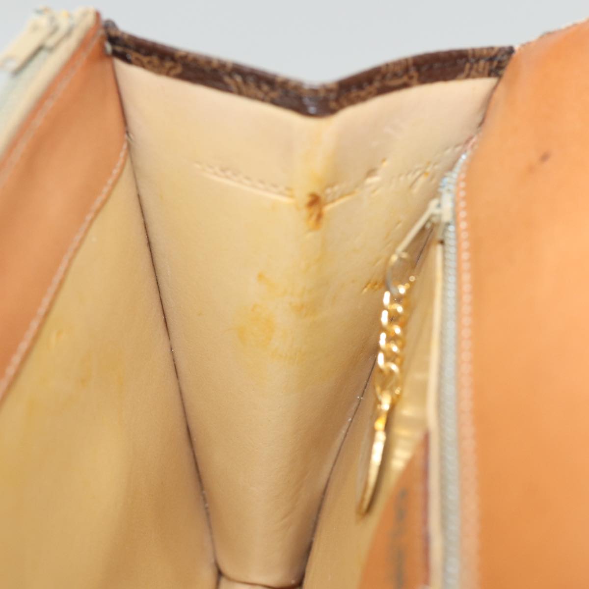 CELINE Macadam Canvas Shoulder Bag PVC Leather Brown Auth 77199