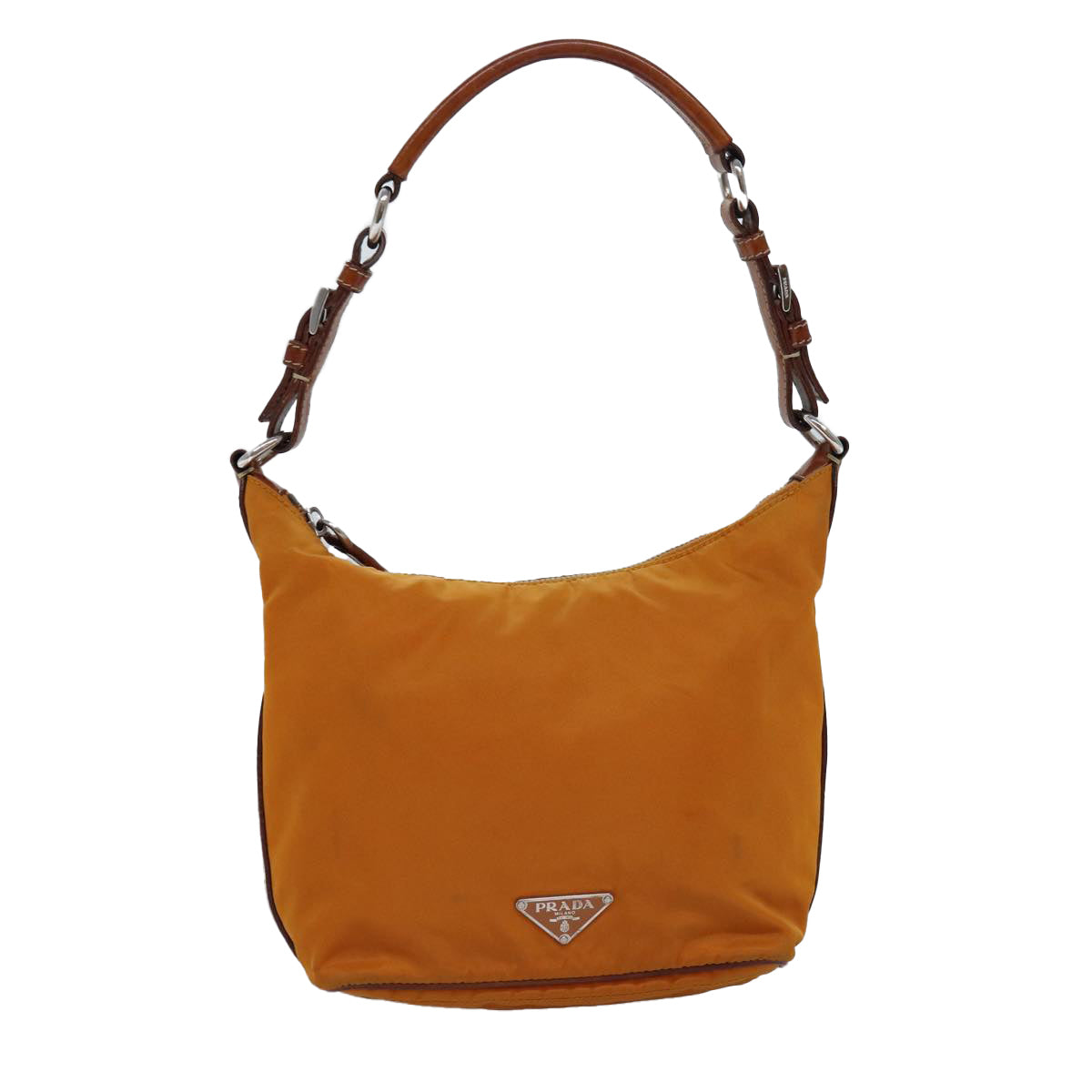 PRADA Shoulder Bag Nylon Orange Auth 77204