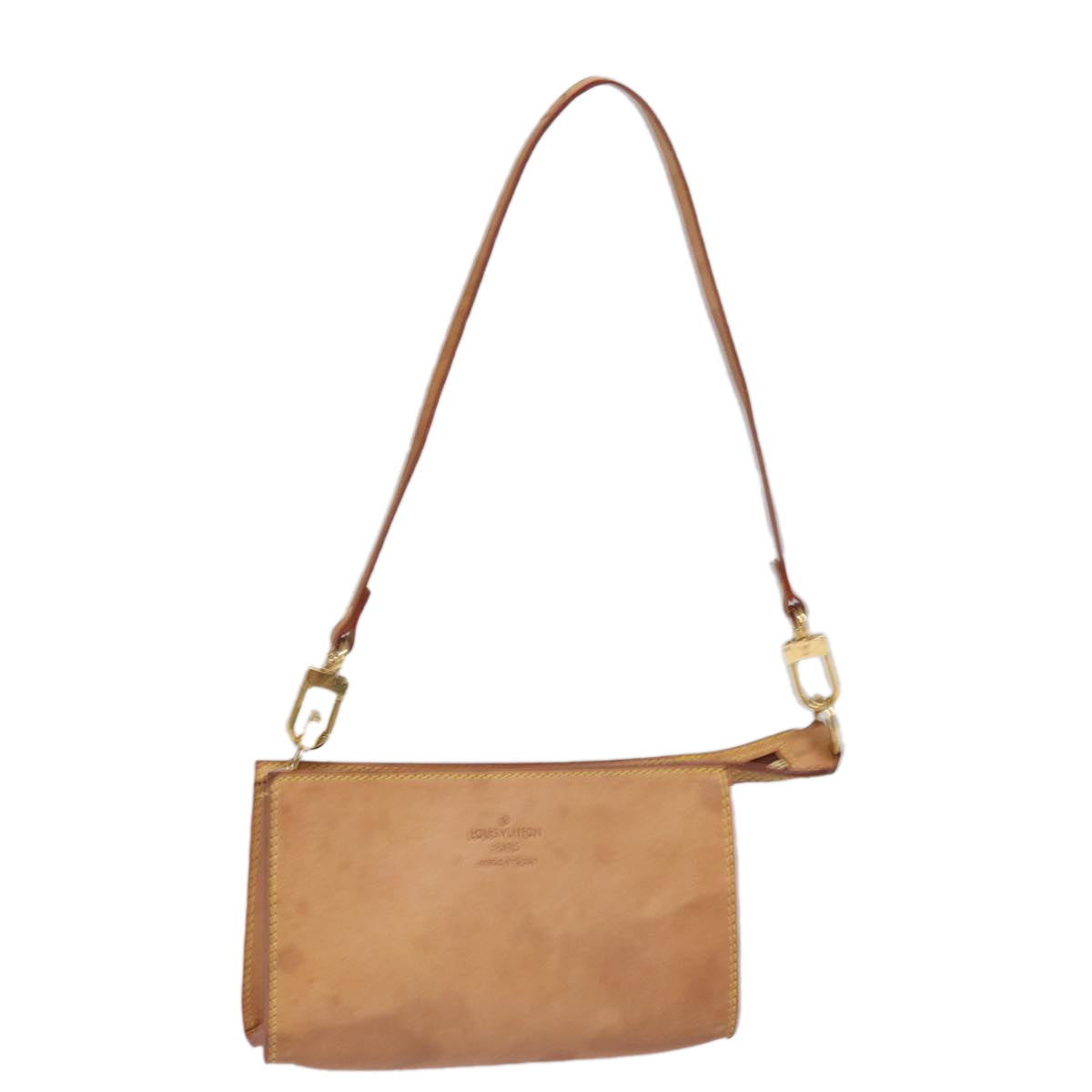 LOUIS VUITTON Nomad Cabas Ambre PM Pouch Leather Beige M92502 LV Auth 77251