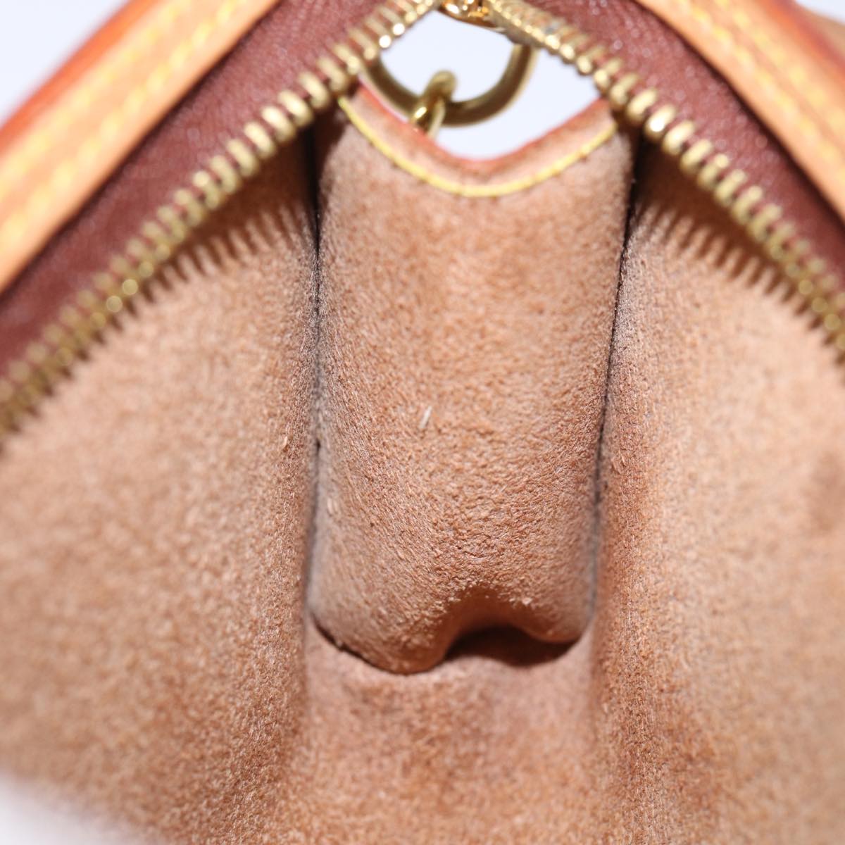 LOUIS VUITTON Nomad Cabas Ambre PM Pouch Leather Beige M92502 LV Auth 77251