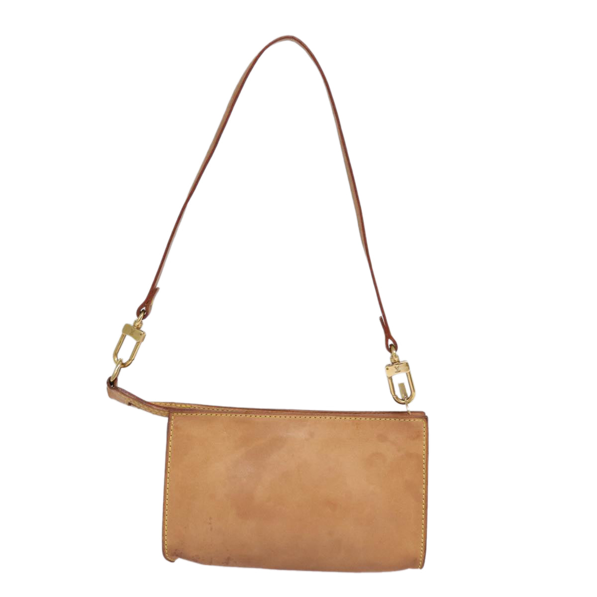 LOUIS VUITTON Nomad Cabas Ambre PM Pouch Leather Beige M92502 LV Auth 77251