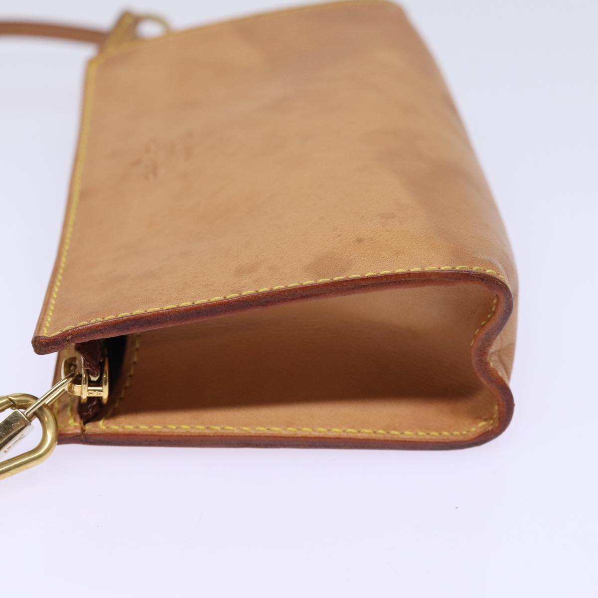 LOUIS VUITTON Nomad Cabas Ambre PM Pouch Leather Beige M92502 LV Auth 77251