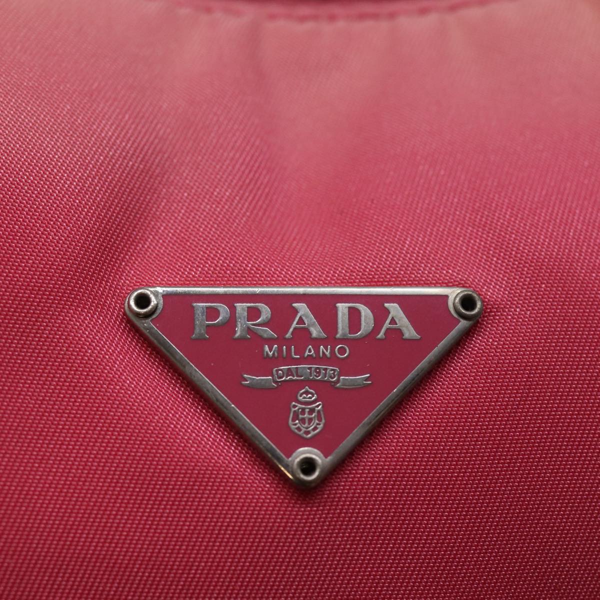 PRADA Hand Bag Nylon Pink Auth 77341