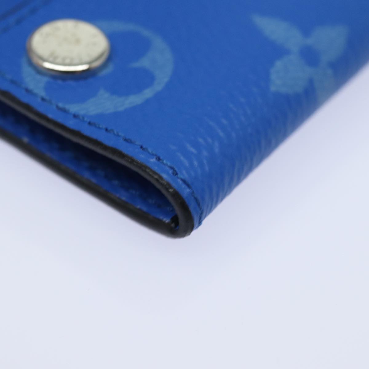 LOUIS VUITTON Monogram Pockets On Strap Card Case Blue M83154 LV Auth 77437SAM