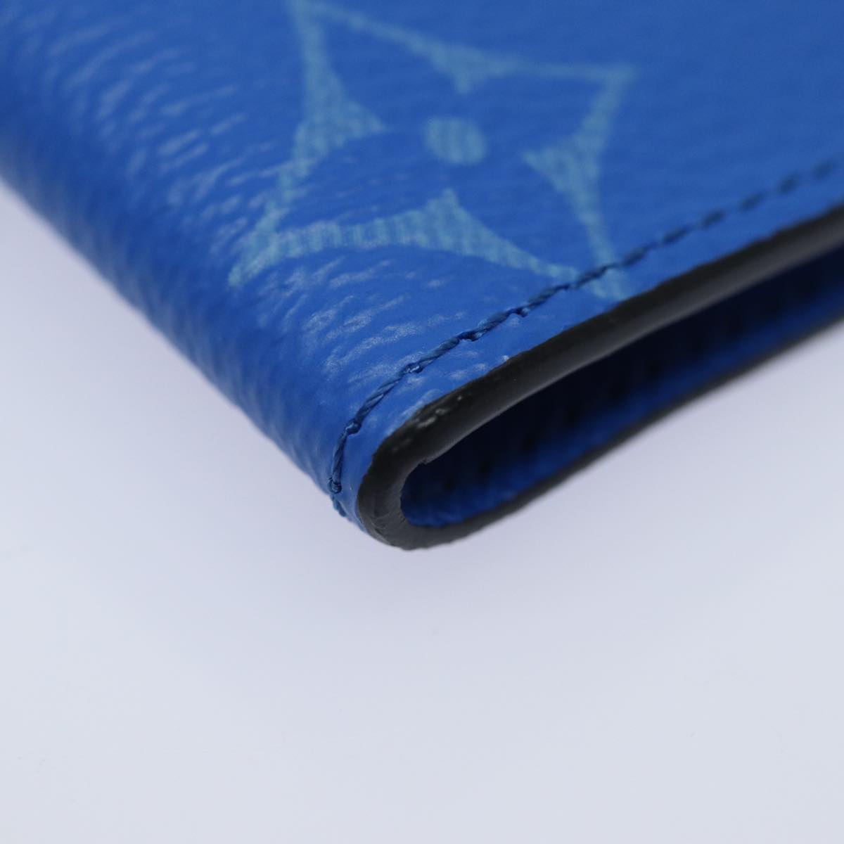 LOUIS VUITTON Monogram Pockets On Strap Card Case Blue M83154 LV Auth 77437SAM