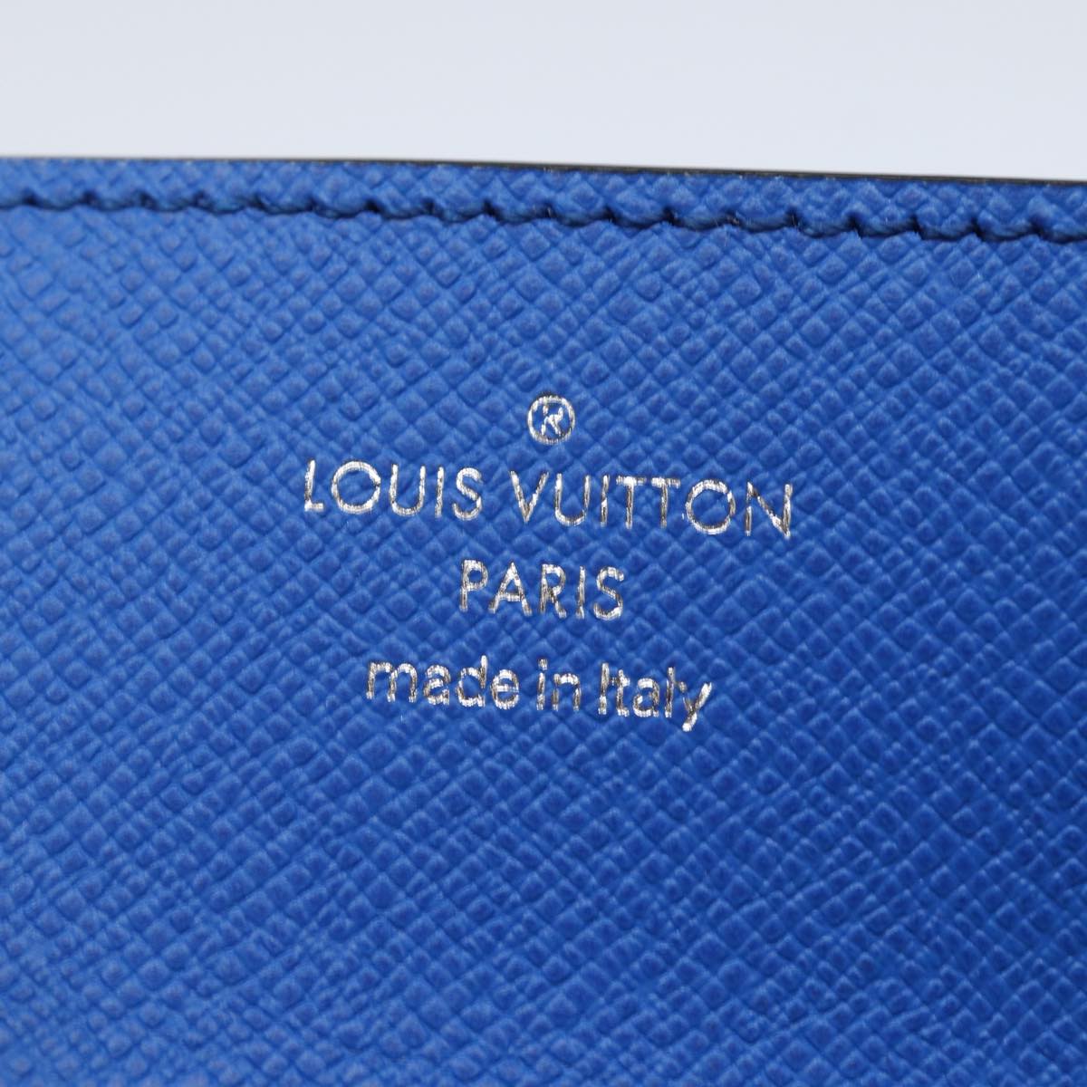 LOUIS VUITTON Monogram Pockets On Strap Card Case Blue M83154 LV Auth 77437SAM