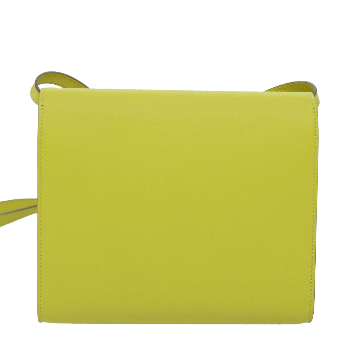 HERMES Click 16 Shoulder Bag Leather Yellow Auth 77462SA