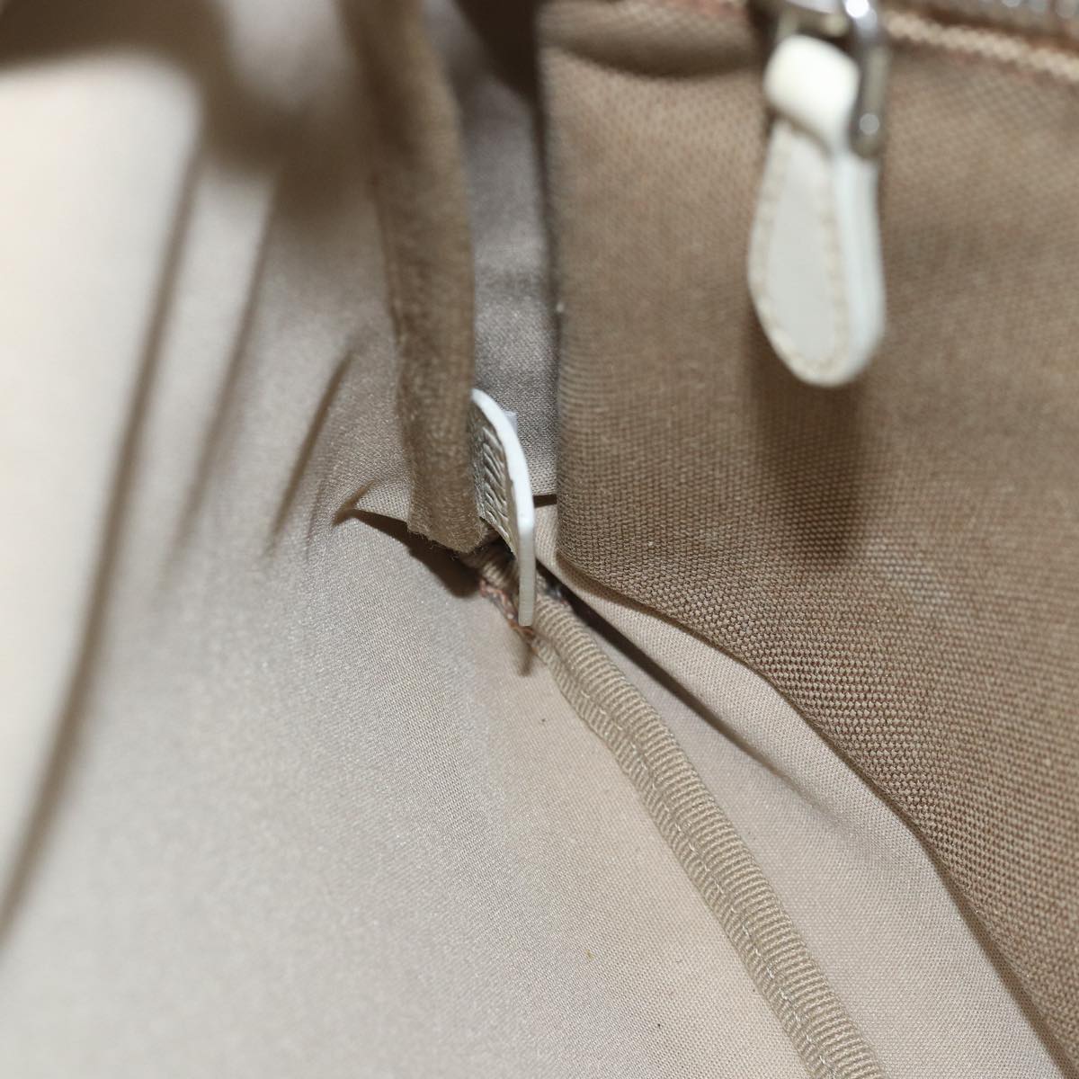 PRADA Shoulder Bag Canvas Beige Auth 77502