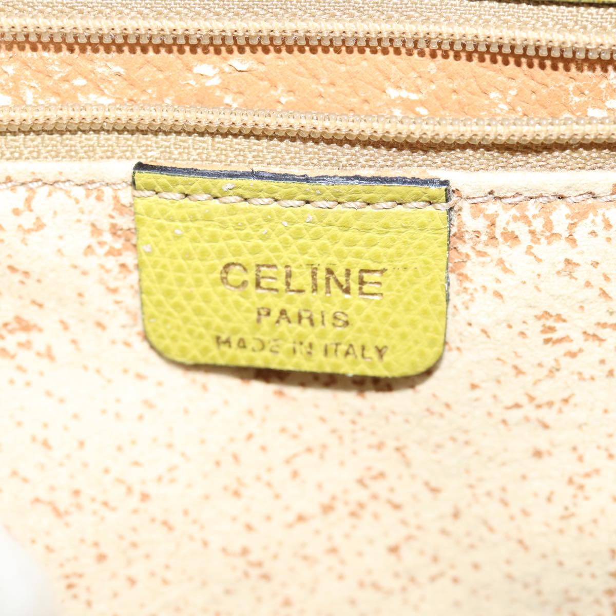 CELINE Tote Bag Leather Yellow Auth 77510