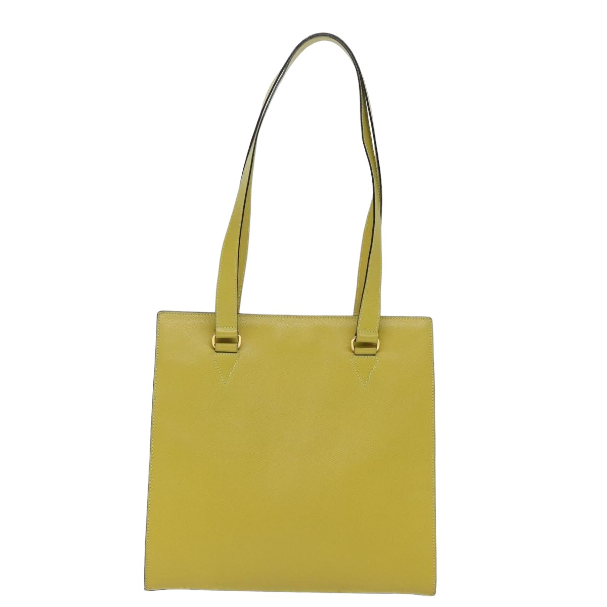 CELINE Tote Bag Leather Yellow Auth 77510