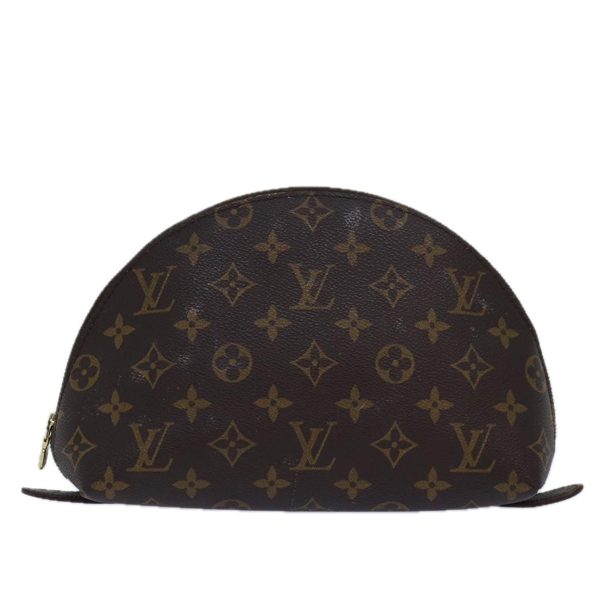 LOUIS VUITTON Monogram Trousse Demi Ronde Cosmetic Pouch M47520 LV Auth 77563