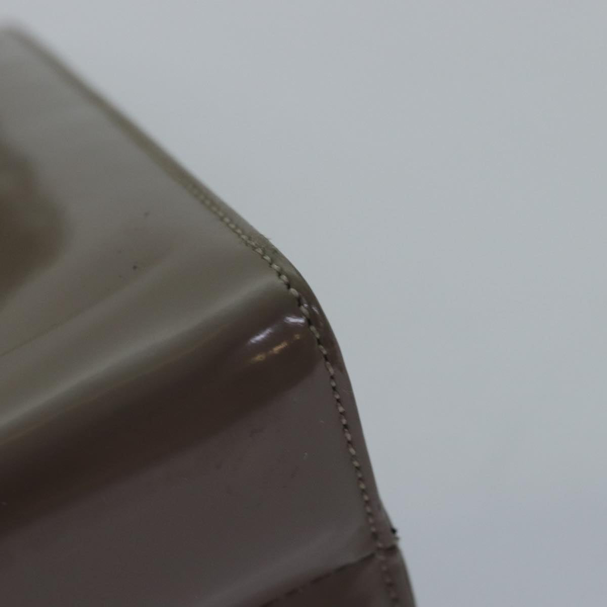 Salvatore Ferragamo Gancini Hand Bag Enamel 2way Gray Auth 77671