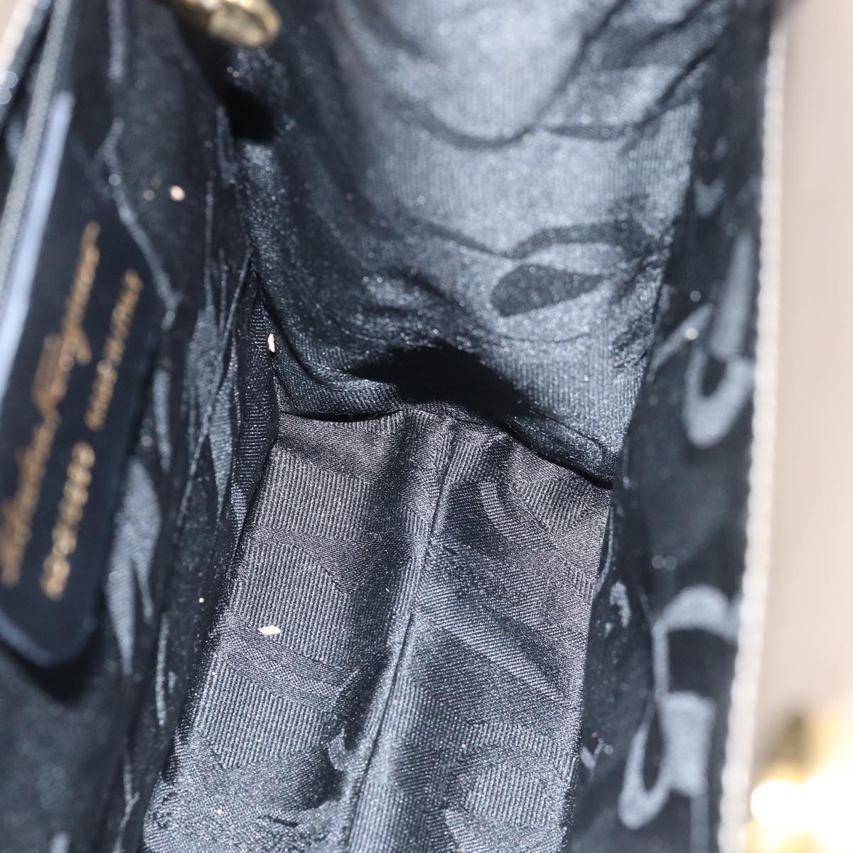 Salvatore Ferragamo Gancini Hand Bag Enamel 2way Gray Auth 77671