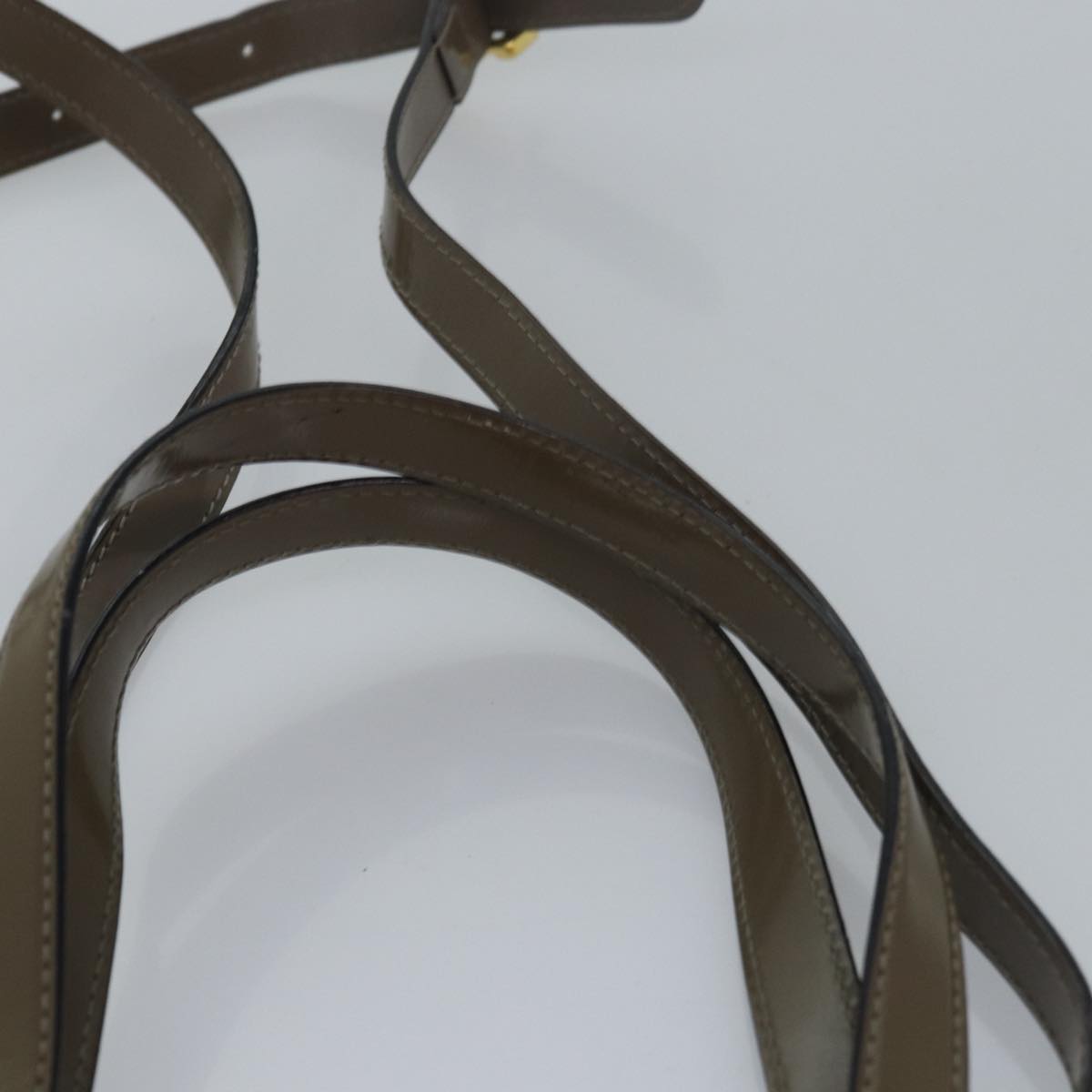 Salvatore Ferragamo Gancini Hand Bag Enamel 2way Gray Auth 77671