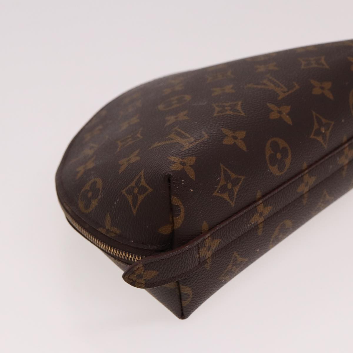 LOUIS VUITTON Monogram Trousse Demi Ronde Cosmetic Pouch M47520 LV Auth 77855