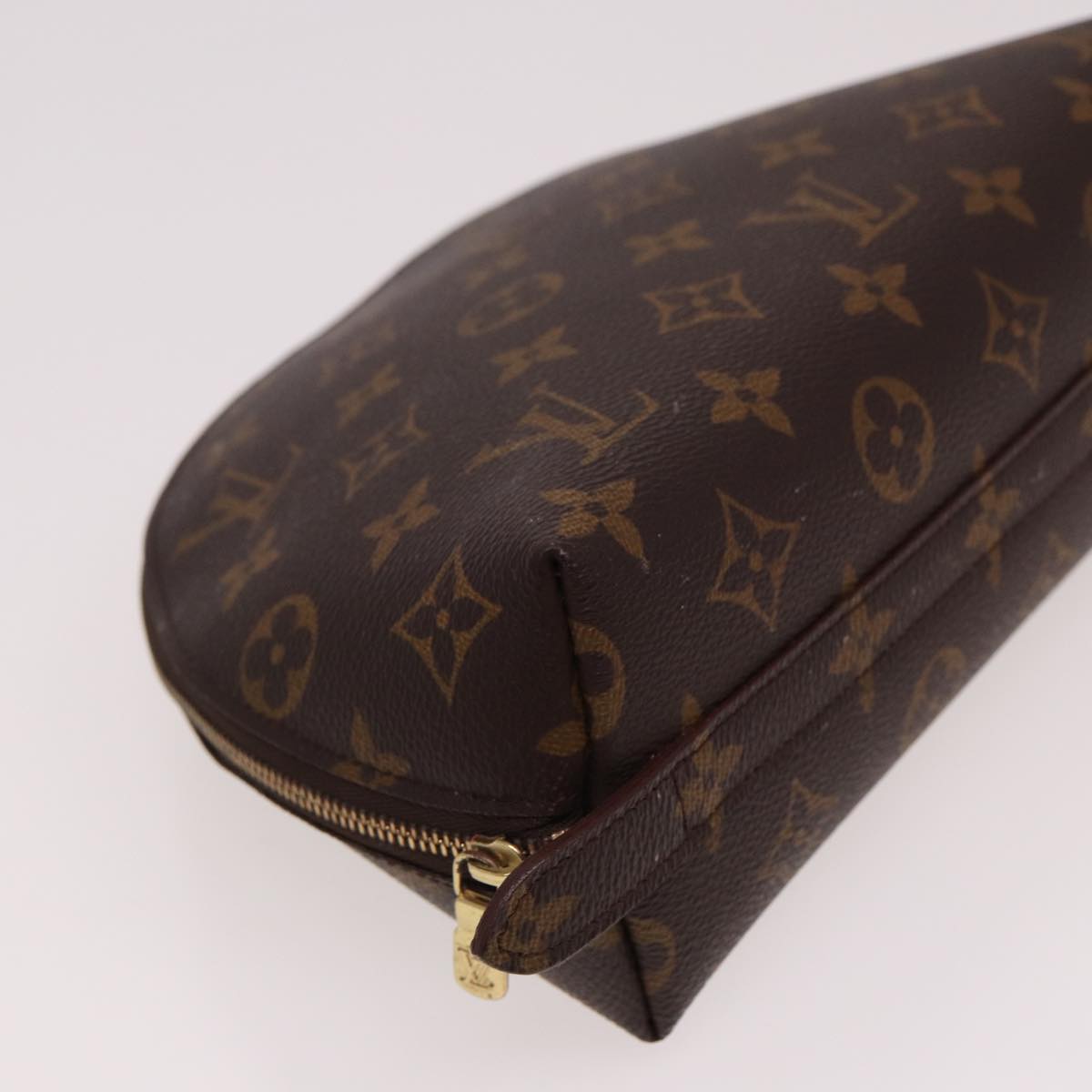 LOUIS VUITTON Monogram Trousse Demi Ronde Cosmetic Pouch M47520 LV Auth 77855