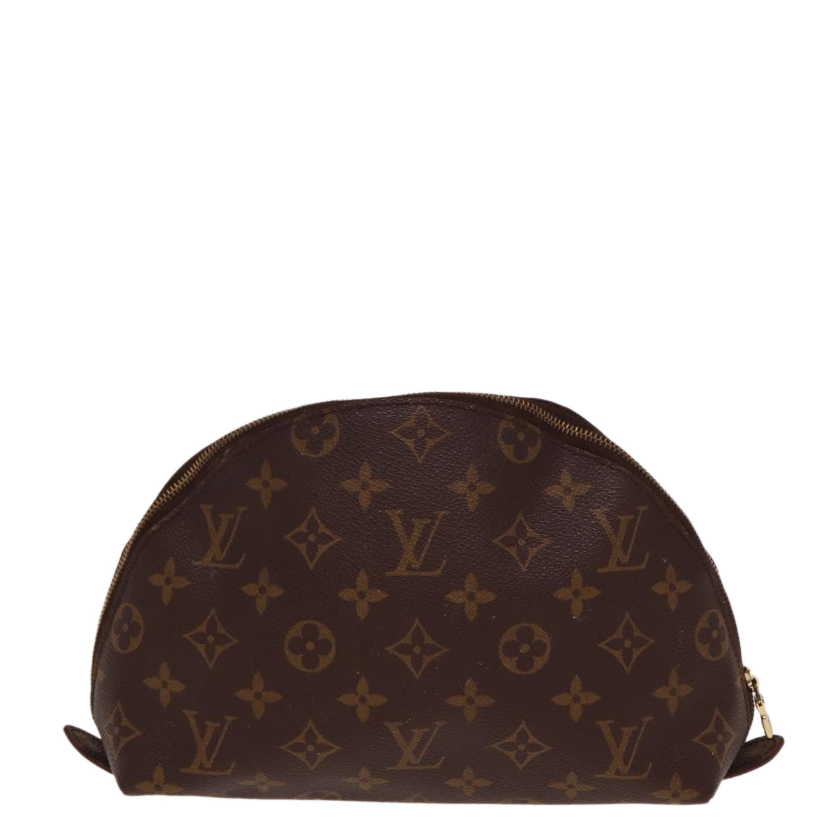 LOUIS VUITTON Monogram Trousse Demi Ronde Cosmetic Pouch M47520 LV Auth 77992