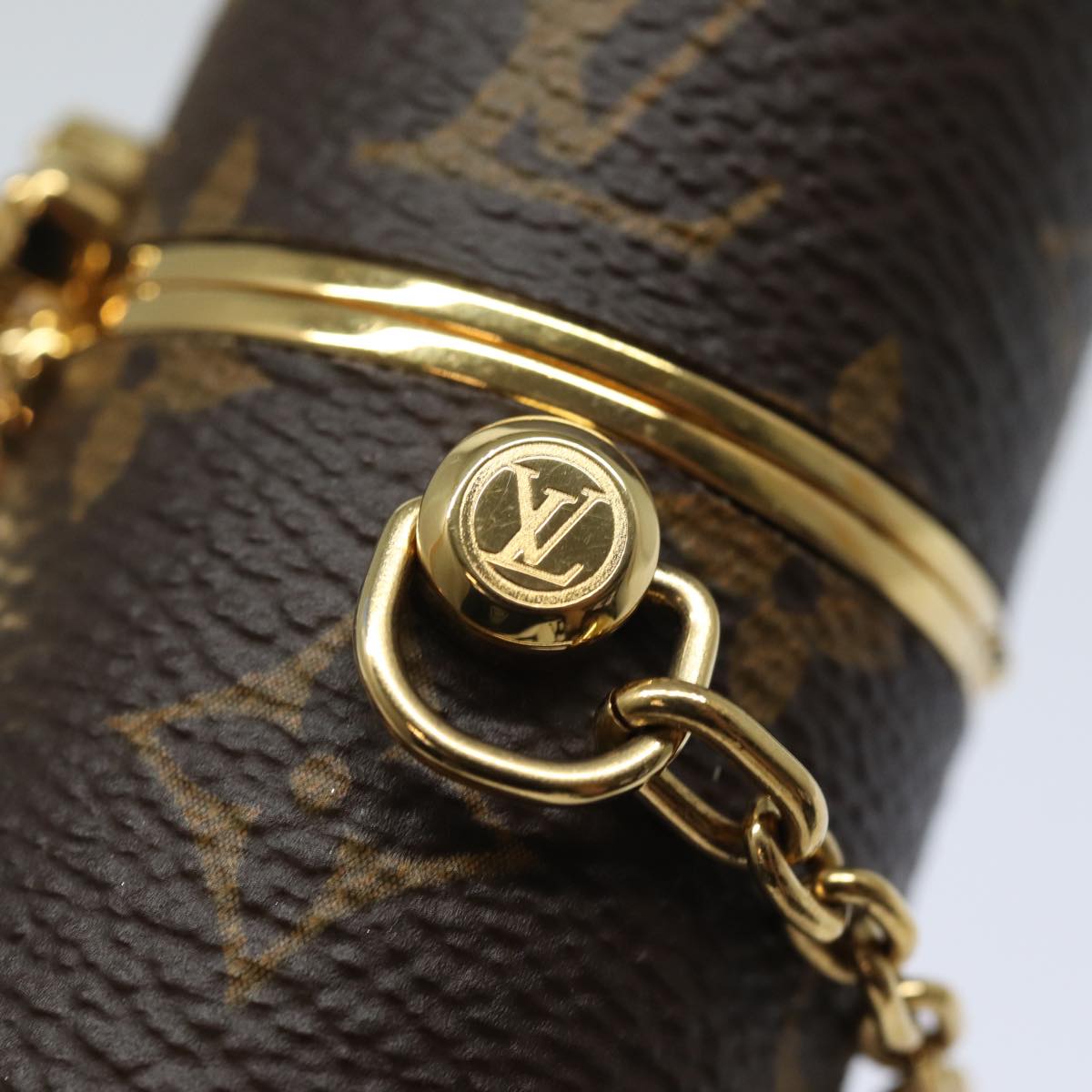 LOUIS VUITTON Monogram Lipstick Case Cosmetic Pouch MP2406 LV Auth 78001A