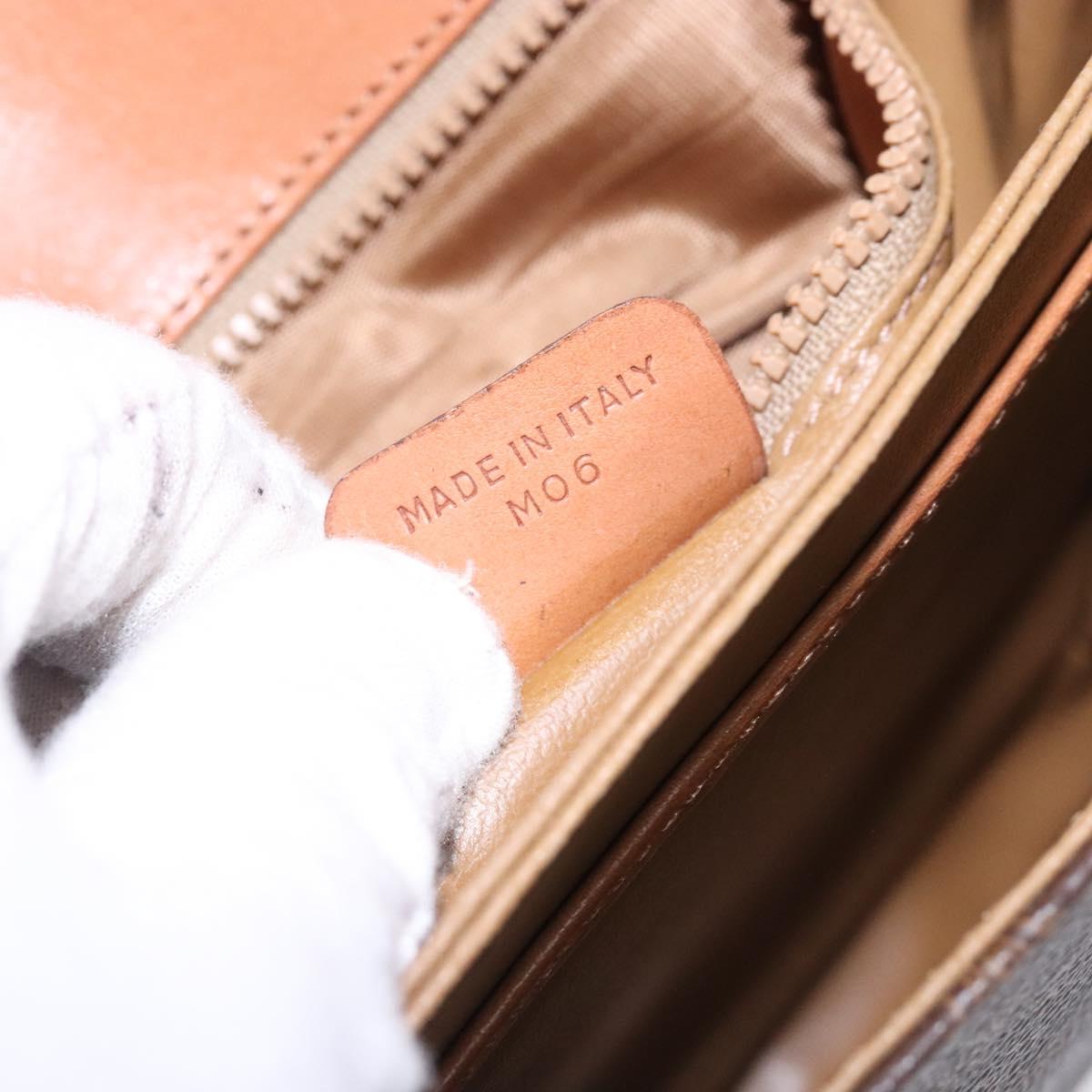 CELINE Macadam Canvas Shoulder Bag PVC Leather Brown Auth 78223