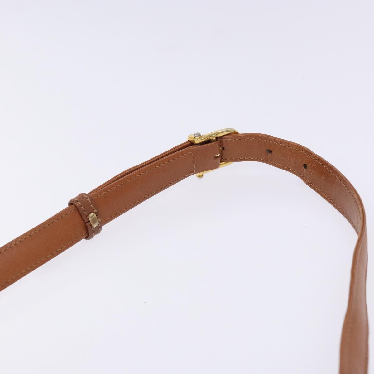 CELINE Macadam Canvas Shoulder Bag PVC Leather Brown Auth 78223