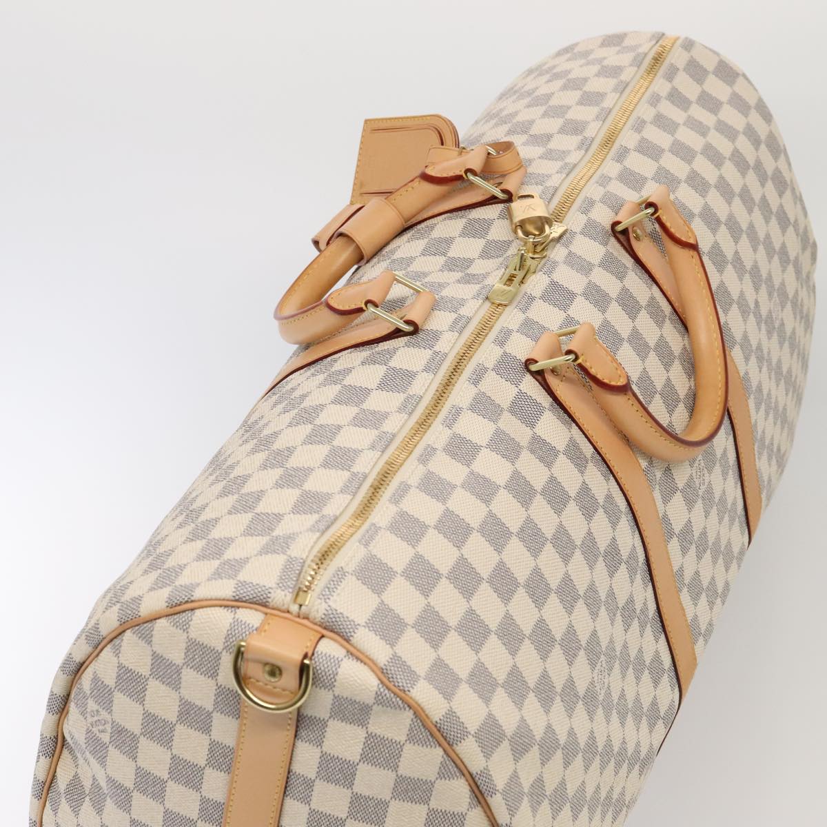 LOUIS VUITTON Damier Azur Keepall Bandouliere 55 Boston Bag N41429 Auth 78568SAV