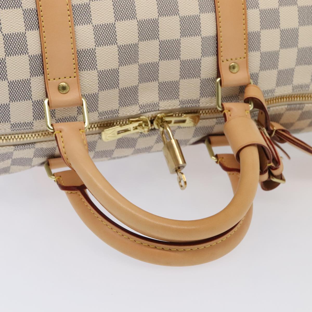 LOUIS VUITTON Damier Azur Keepall Bandouliere 55 Boston Bag N41429 Auth 78568SAV