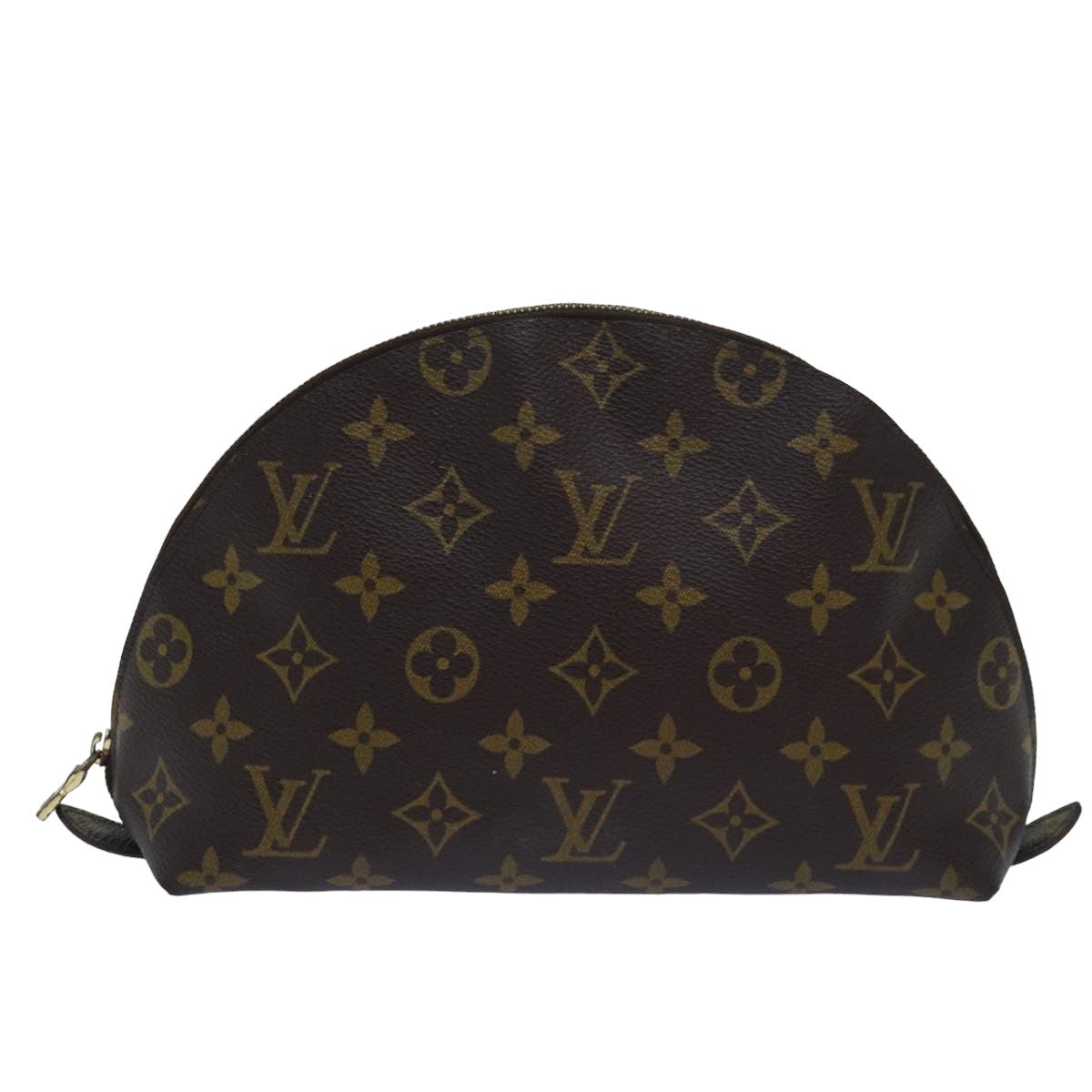 LOUIS VUITTON Monogram Trousse Demi Ronde Cosmetic Pouch M47520 LV Auth 78651