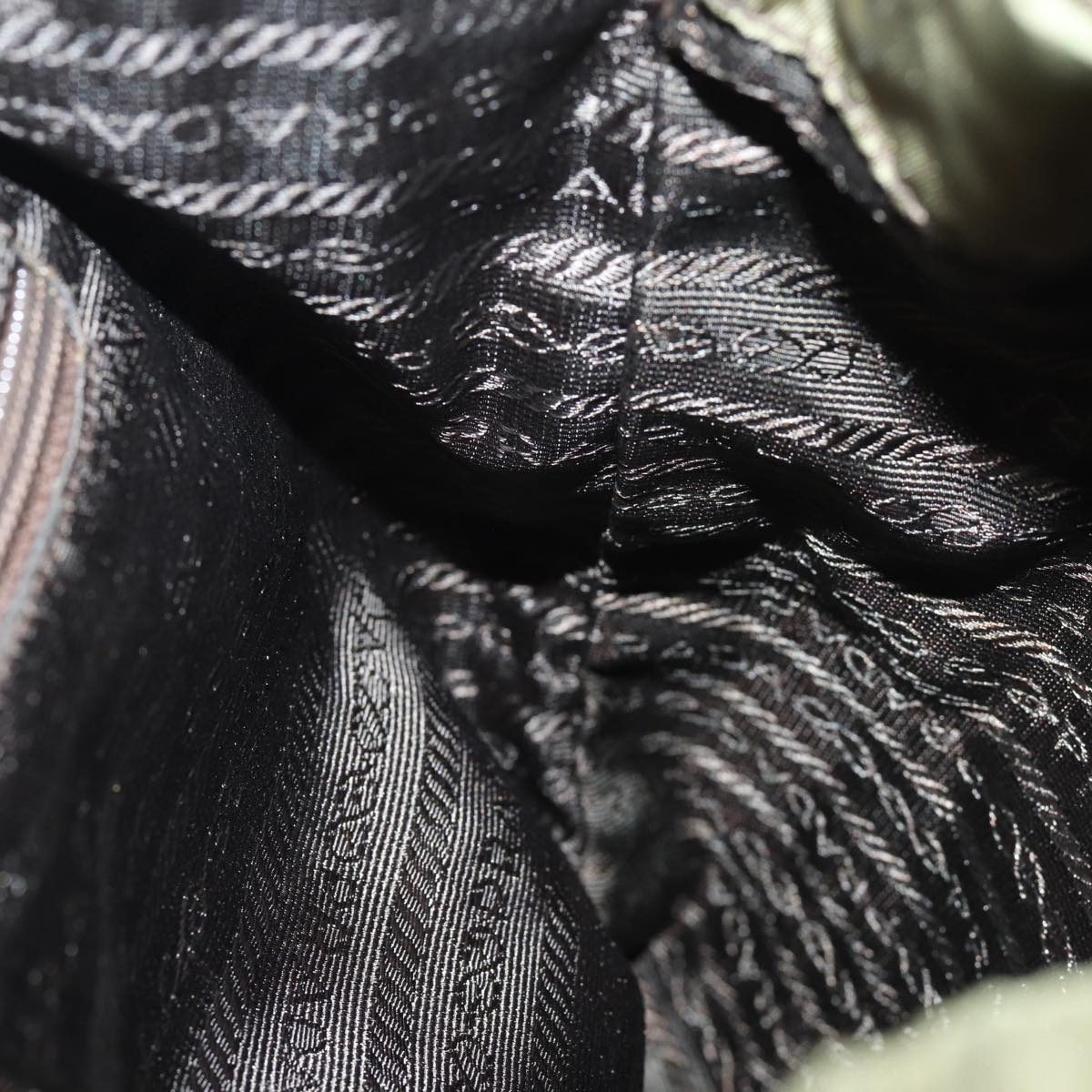 PRADA Shoulder Bag Nylon Khaki Auth 78808