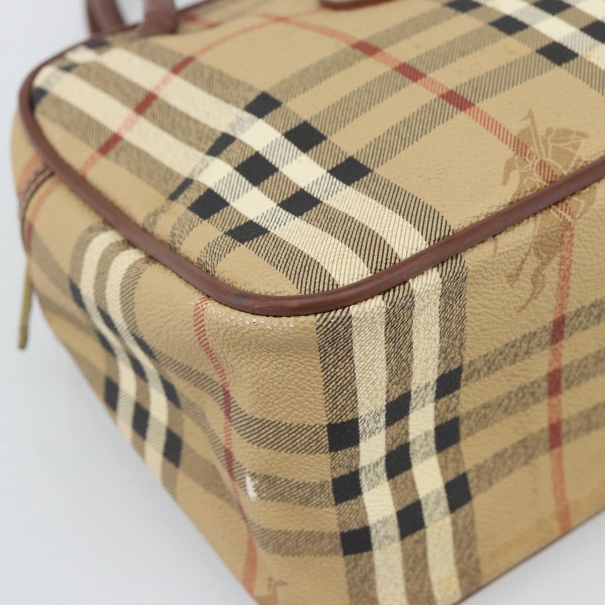 Burberrys Nova Check Shoulder Bag PVC Leather Beige Auth 78850