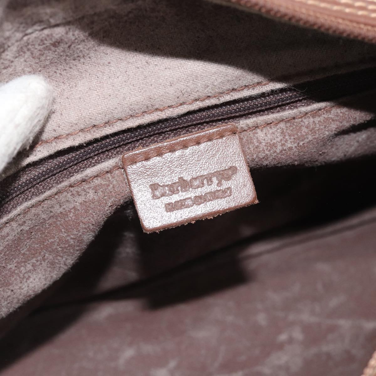 Burberrys Nova Check Shoulder Bag PVC Leather Beige Auth 78850