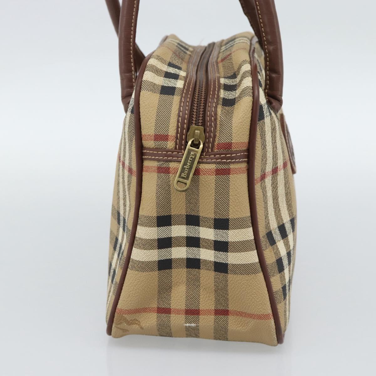 Burberrys Nova Check Shoulder Bag PVC Leather Beige Auth 78850