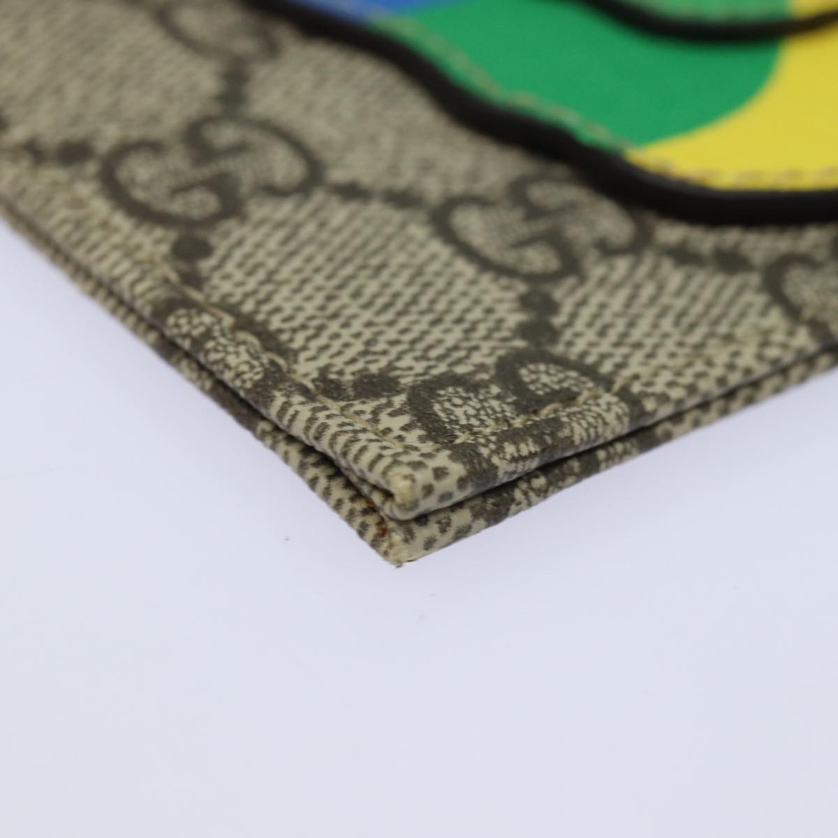 GUCCI GG Supreme Butterfly Clutch Bag PVC Beige 550781 Auth 79205V