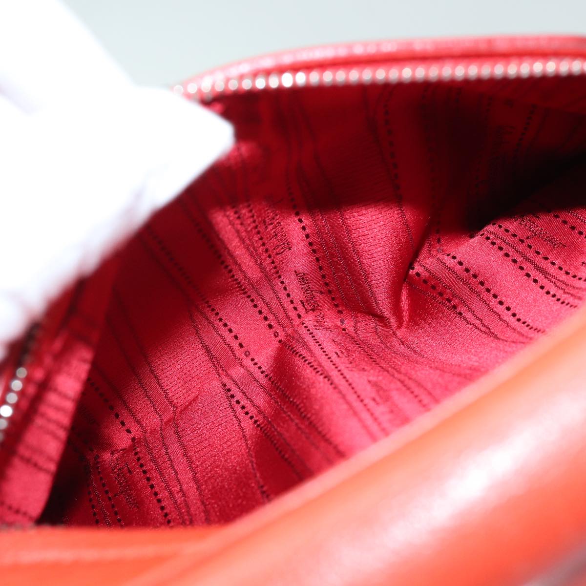 Salvatore Ferragamo Gancini Hand Bag Leather 2way Orange Auth 79212