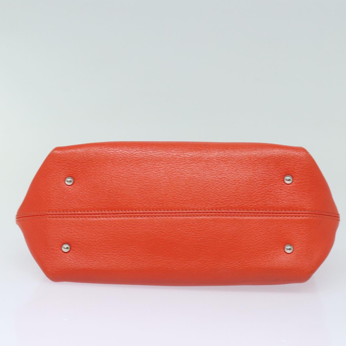 Salvatore Ferragamo Gancini Hand Bag Leather 2way Orange Auth 79212